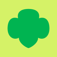 girl scout green trefoil on star green background