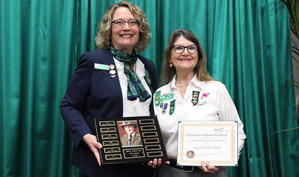 ceo rolinda sample with juliette gordon low lifetime achievement award recipient carol ruff